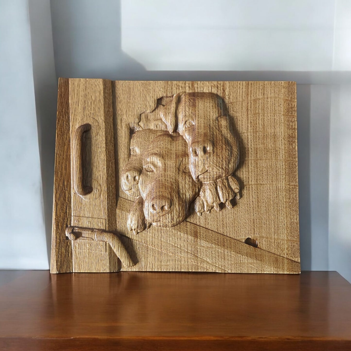 Hand-Carved Wooden Dog Wall Art