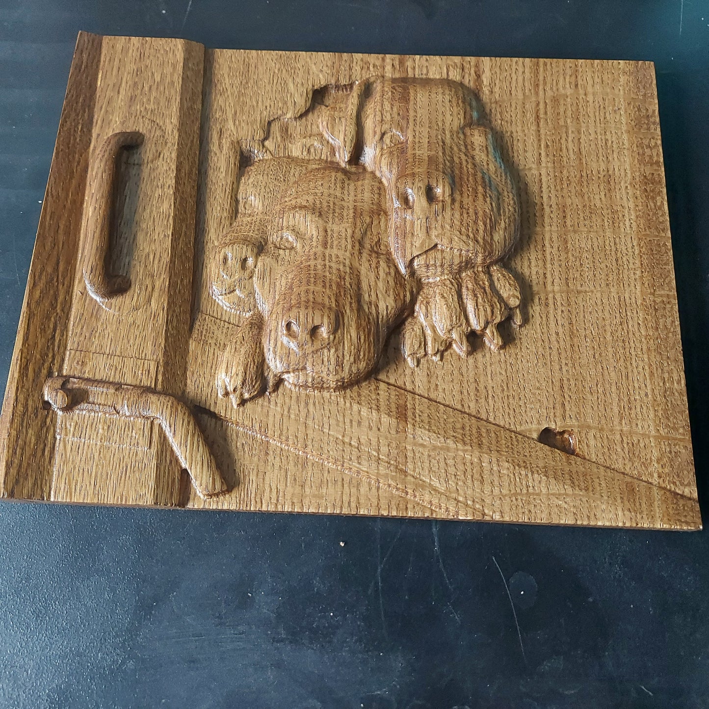 Hand-Carved Wooden Dog Wall Art