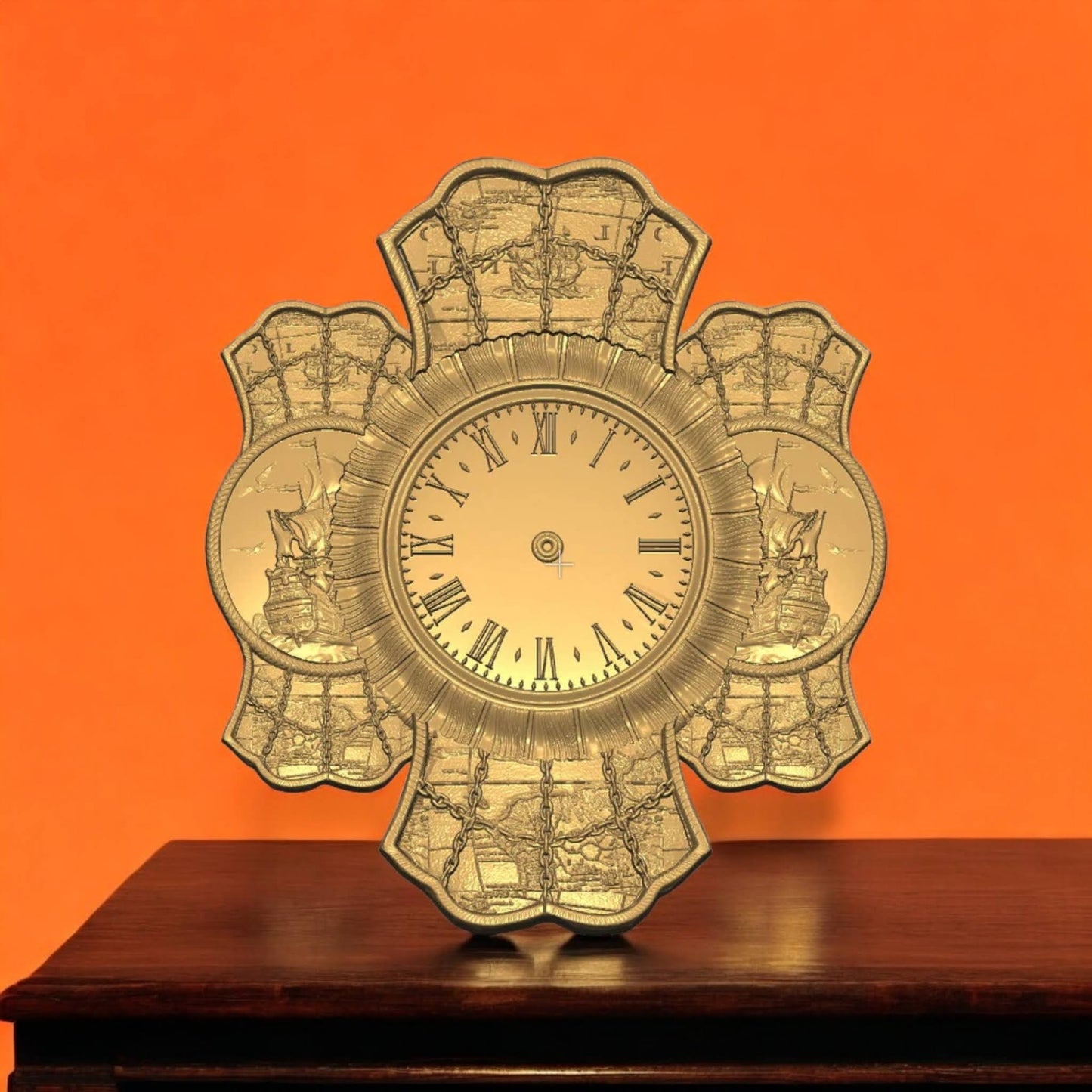 Wooden clock (Oak). With electronic mechanism.