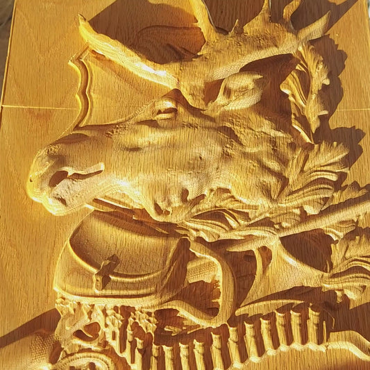 3D picture made of wood "Moose". (Oak) 250x300mm